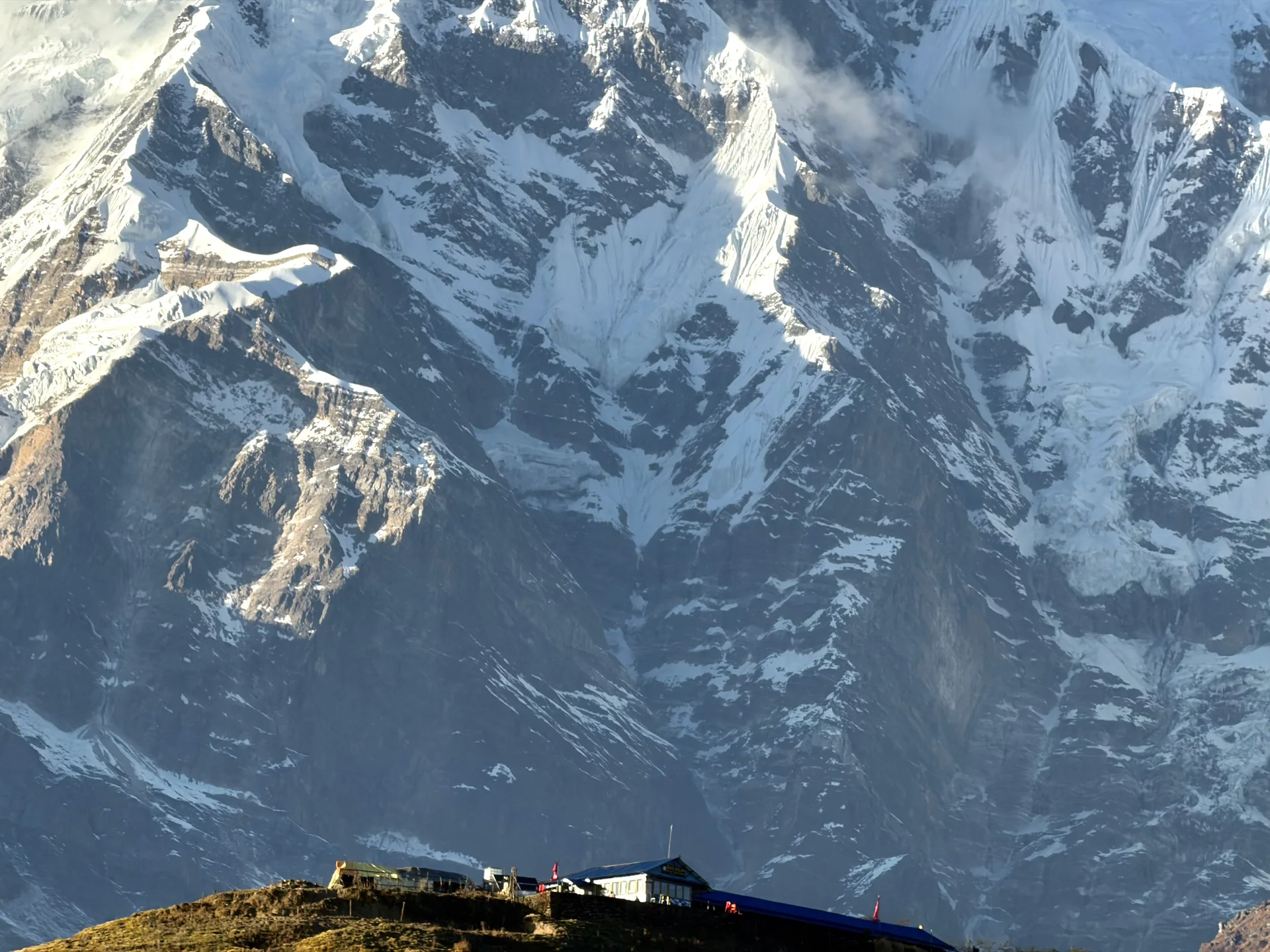 Lush green terraced valleys in the Himalayan foothills